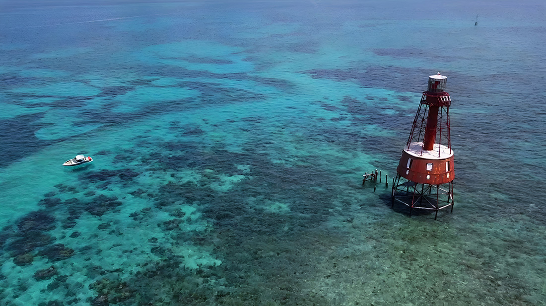 Aerial of Carysfort Reef Lighthouse